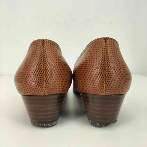 サルヴァトーレフェラガモ Salvatore Ferragamo ヴァラ リボン 型押しパンプス レディース  6 1/2